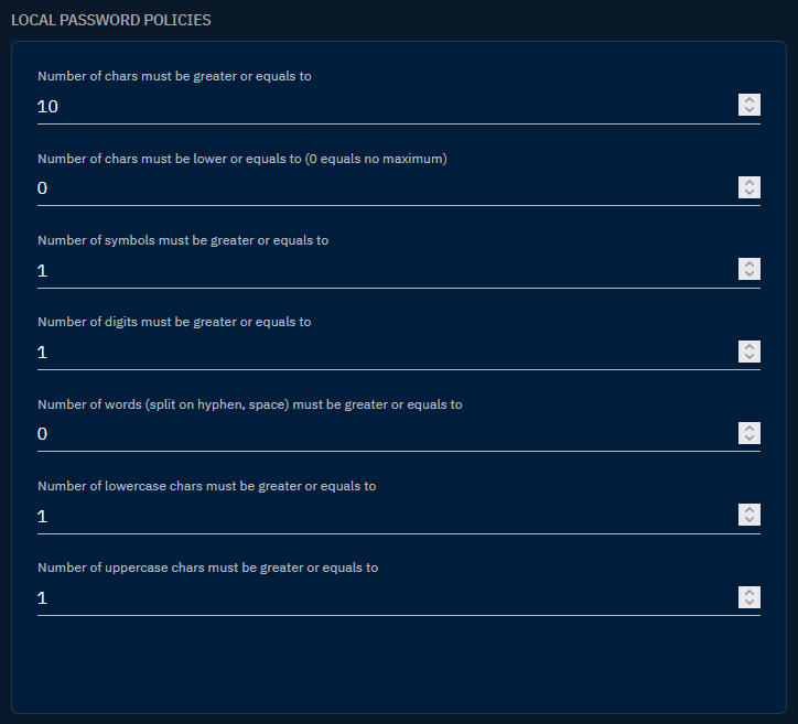 Local password policies