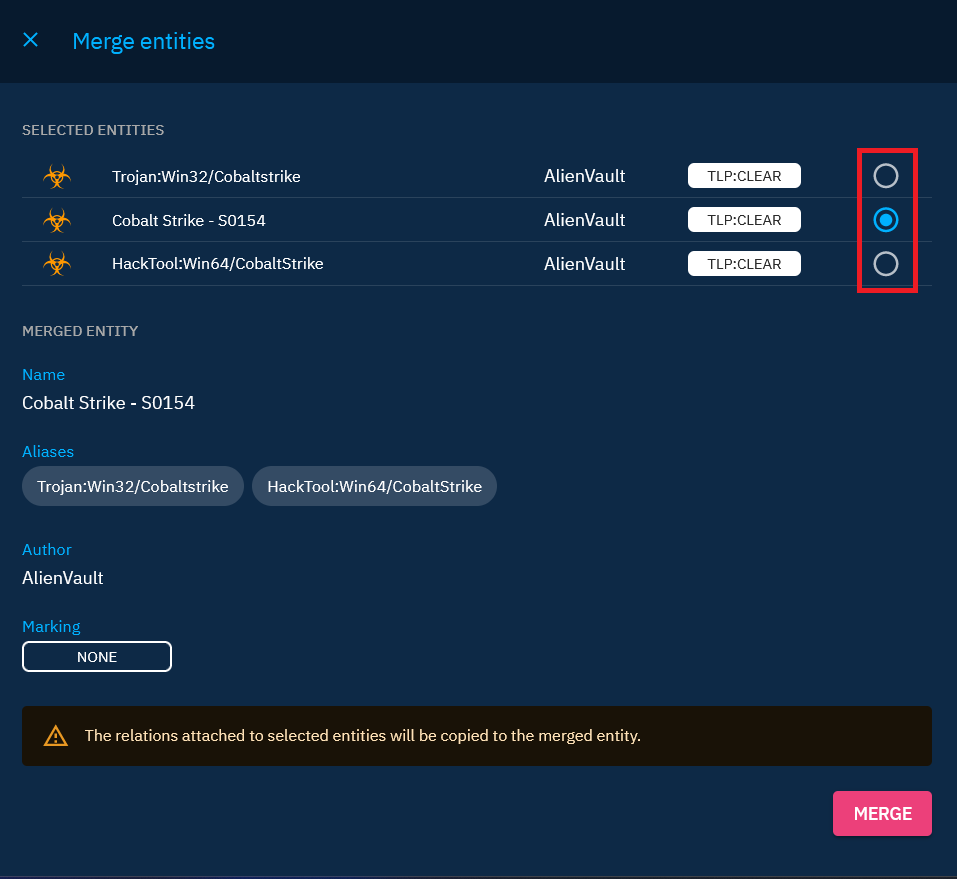 Main_entity_selection