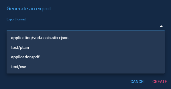 Generate an export panel
