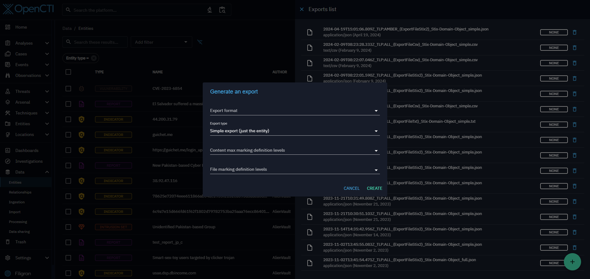 customize your export