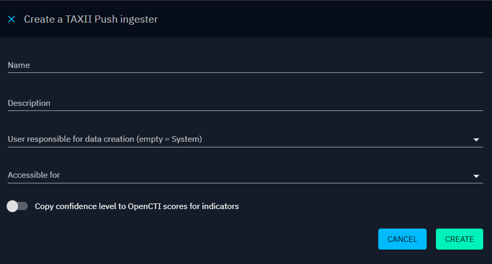 TAXII Push configuration