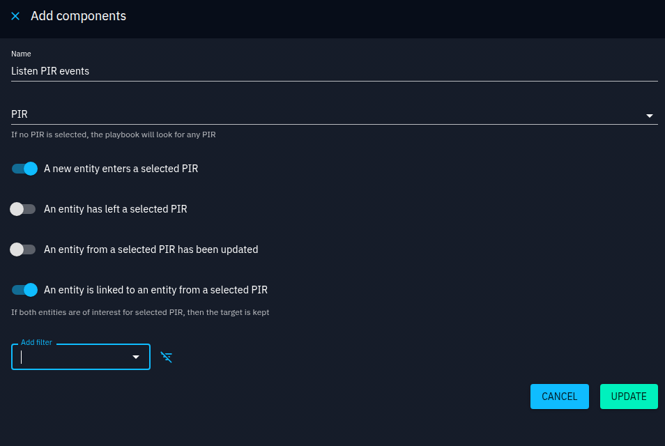 Listening PIR events