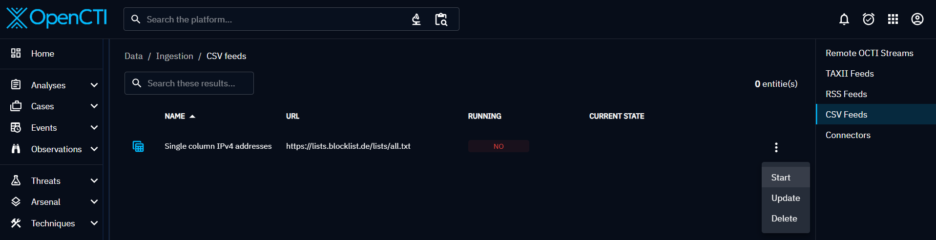 CSV feeds creation: start