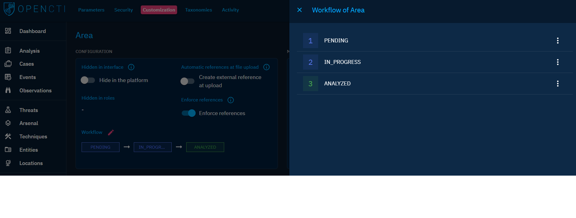 Workflow status