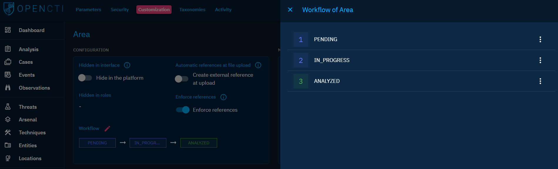 Workflow status
